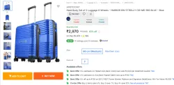 ARISTOCRAT  Hard Body Set of 2 Luggage 8 Wheels