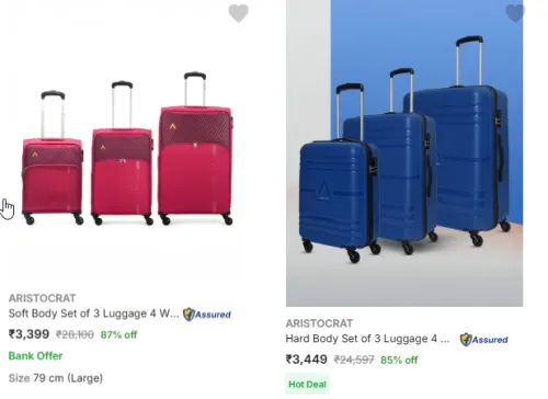Image of ARISTOCRAT Hard Body Set of 3 Luggage Up to 87% Discount