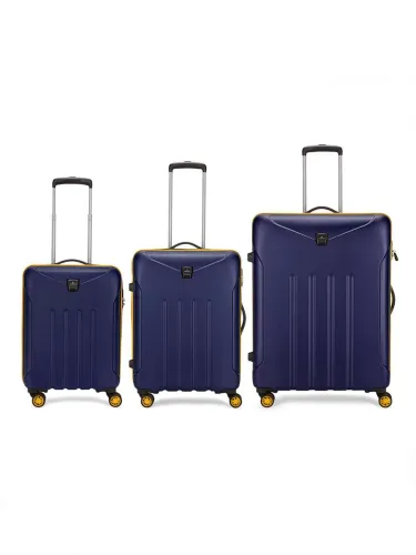 Image of ARISTOCRAT Hard Body Set of 3 Luggage 8 Wheels - Falcon Pro Set of 3 (Small 55cm Medium 65cm Large 75cm) Suitcase - Blue