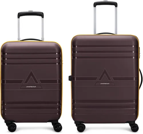 Image of ARISTOCRAT  Hard Body Set of 2 Luggage 4 Wheels - Airstop Pro 2 (Small 55cm Medium 65cm) Suitcase - Brown