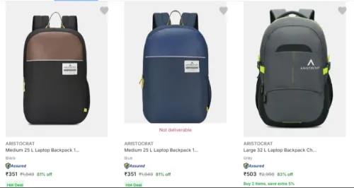 Image of Aristocrat Laptop Backpack Starting @ ₹351