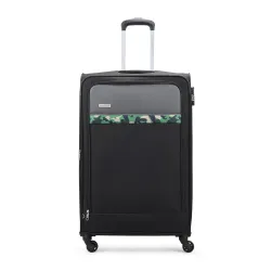 Aristocrat Large Commander 79Cms Premium Polyester with PVC Coating Soft Sided Check-in 4 Wheels Black Spinner Suitcase