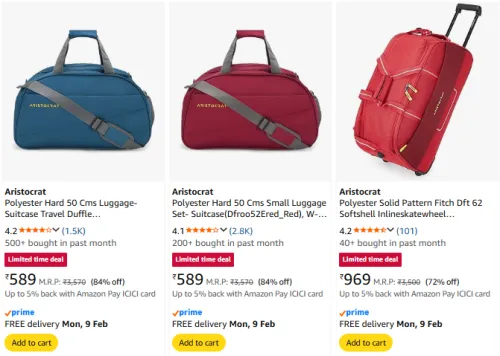 Image of Aristocrat Luggage Upto 84% Discount