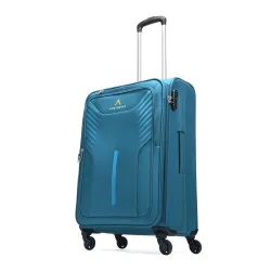 Aristocrat Medium Skyway Size Soft Check in Spinner Luggage (69 Cm)|Spacious Polyester Trolley with 4 Wheels and Combina