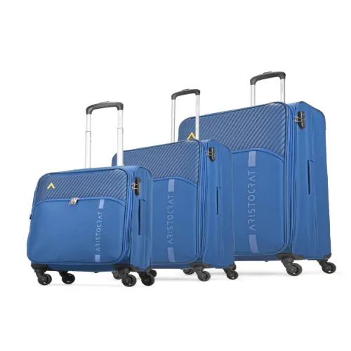 Image of Aristocrat Pack of 3 Trolley Suitcases - Cabin, Large & Medium