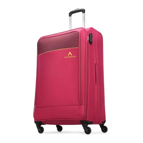 Image of Aristocrat Polyester Oasis Plus Large Size Soft Check in Spinner Luggage