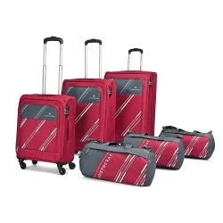 Aristocrat Polyester Trigon Hexa Active Luggage Set of 6-3 Trolley Bags 