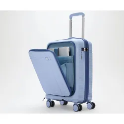 Aristocrat Solana Cabin Hard Case Trolley Bag with Laptop Compartment, Blue