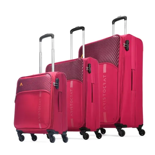 Image of Aristocrat Striker Soft Luggage Set of 3 (Maroon) 