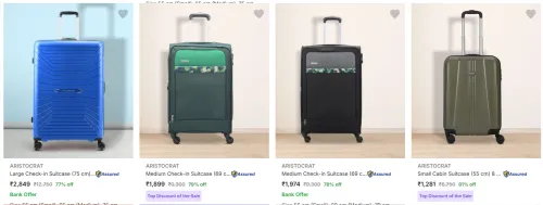 Image of Aristocrat Suitcases at minimum 71% Discount