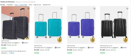 Image of Aristocrat Suitcases Pack of 2 From ₹2399