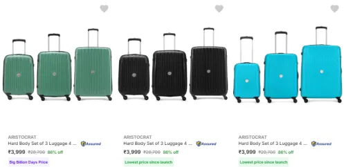 Image of Aristocrat Suitcases (PO3) @ Up to 86% Discount 