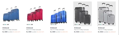 Image of Aristocrat Trolley Bag at minimum 80% Discount