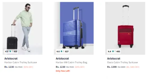 Image of Aristocrat Trolley Bags at Minimum 70% Discount