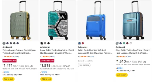 Image of Aristocrat Trolley Bags upto 82% Discount
