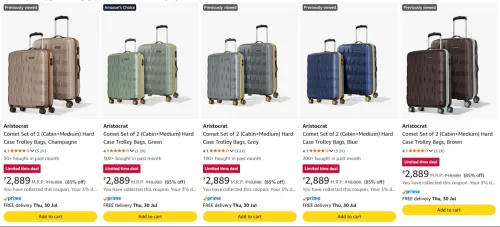 Image of Aristocrat Trolley Bag Set Of 2 at minimum 85% Discount