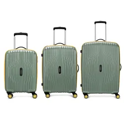 Aristocrat Vortex Plus | Set of 3 Trolley Bag, 55+65+75 Cm, Small+Medium+Large Hardside Luggage | 8 Wheels, Combination Lock | Polycarbonate | 3 Year International Warranty | Thyme Green