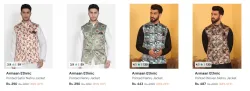Armaan Ethnic Mens Nehru Jackets upto 85% Discount