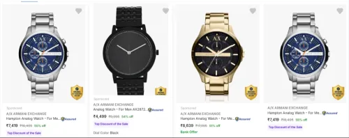 Image of A X Armani Exchange Wrist Watches for men at minimum 50% Discount