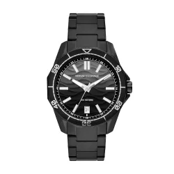 Armani Exchange Stainless Steel Analog Gray Dial Men Watch-Ax1952, Black Band