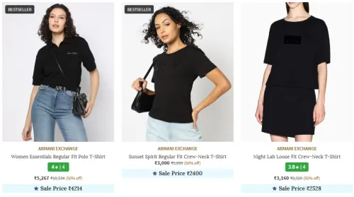 Image of Armani Exchange Women's Clothing at Minimum 50% Discount