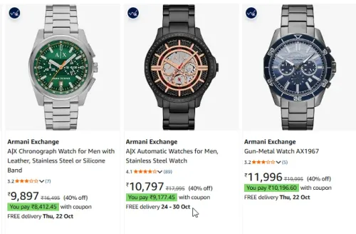 Image of Armani Exchange Wrist Watches at up to 43% Discount
