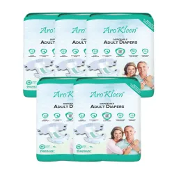 Arokleen Adult Diapers Tape Style Large 50 Count Waist 40-59 Inch