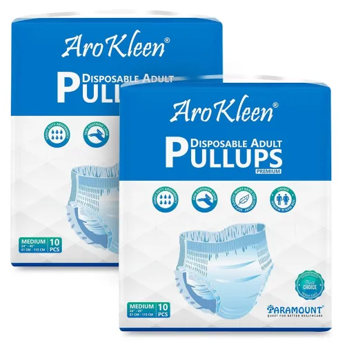 Image of AROKLEEN Premium Adult Pull-Up Diaper Pants Medium Size, 20 Count | Waist Size 61-115 CM | 24\'-45\' Inches | Unisex | H