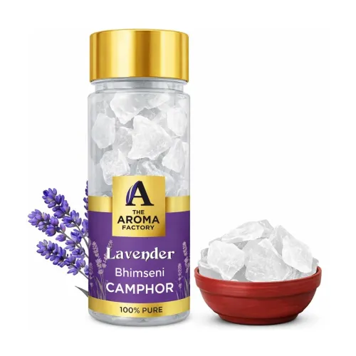Image of The Aroma Factory Pure Bhimseni Camphor & Lavender Kapoor (80g, Pooja Use)