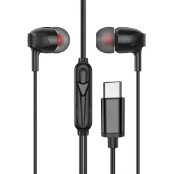 AROMA HF1002 Type C Wired Earphone with HD Quality in-Line Mic,12mm Driver Hi-Res Wired