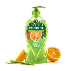 Palmolive Aroma Morning Tonic Body Wash, Gel Based Shower Gel with 100% Natural Citrus Essential Oil & Lemongrass Extracts - pH Balanced, No Parabens, No Silicones, 750ml Pump