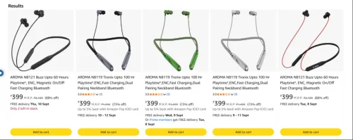 Image of Aroma Neckbands & earbuds starting @ ₹399