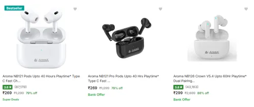 Image of Aroma True Wireless Earbuds upto 88% Discount