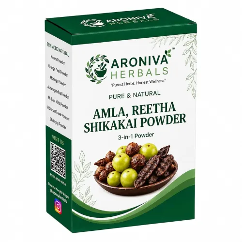 Image of Aroniva Herbals 100% Organic Amla Reetha Shikakai 3-in-1 Hair Wash Powder (200g)