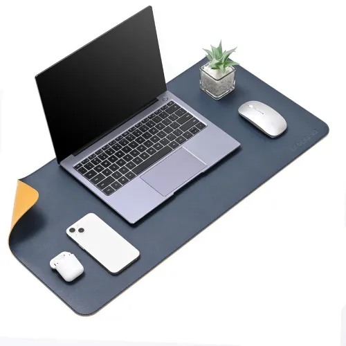 Image of AROPANA Vegan Leather Desk Mat 70x35cm | Large Reversible Mouse Pad & Computer Table Protector | Dual-Side Waterproof Ex