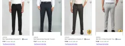 Arrow Men's Trousers at minimum 60% Discount