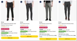 Arrow Mens Trousers at minimum 70% Discount