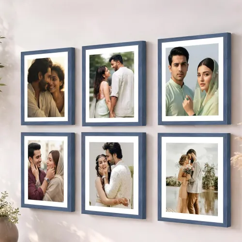 Image of Art Street Classic Photo Frame Set of 6 Blue