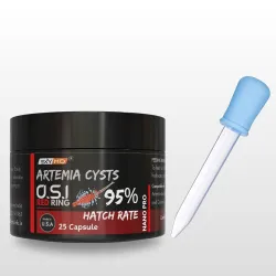 Artemia Capsules 25 Capsules & 5 ML Dropper, All Life Stages, Brine Shrimp Eggs Capsules 95% Hatching in 24 Hours(25 Red Ring Artemia Capsules)
