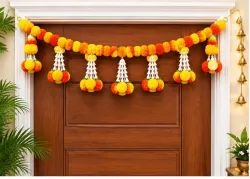 Artificial Flower Toran for Main Door | Floral Bandhanwar with Dense Scallops