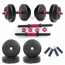 ARTINO Adjustable Dumbbell Set (20 kg - 3kg x 4 & 2kg x 4) With PVC Plates and Hand Grips for Home Gym, Exercise & Fitness