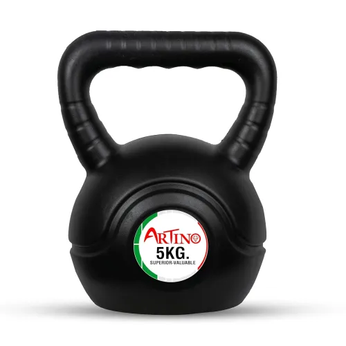 Image of Artino Black Long Lasting 5kg PVC Kettlebell for Workout