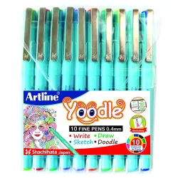 Artline Yoodle Fine Pen | 0.4 Mm Tip Size | Smudge Free Writing Pen | Comfortable Grip For Extra Smooth Writing | Ideal 