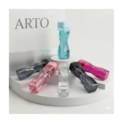 Arto Aesthetic Twisted Hourglass Sipper Water Bottle Set of 6, 1 Litre - Leak Proof BPA Free Plastic Water Bottle for Men & Women | Stylish Ergonomic Design Gym Office College Travel Multico...