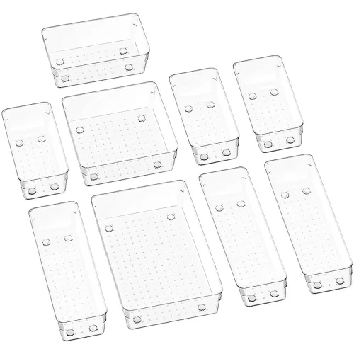 Image of Arto Clear Acrylic Drawer Organizer * set of 9
