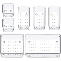 Arto Clear Transparent Acrylic Drawer Organizer (Set of 7)