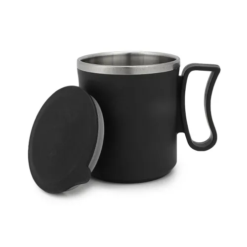 Image of Arto Coffee Tea Milk Mug with Lid Insulated Stainless Steel & Inner Stylist Double Wall Cup Keeps Beverages Hot & Cold f