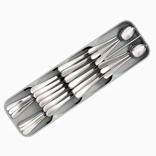 Image of Arto Plastic Compact Cutlery Organizer Rack Kitchen Knife Fork Spoon Tray Storage Holder 
