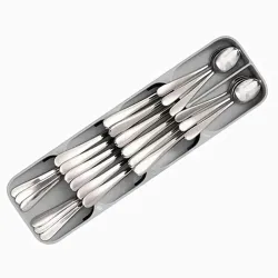 Arto Plastic Compact Cutlery Organizer Rack Kitchen Knife Fork Spoon Tray Storage Holder 