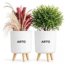 Arto Ribbed Planter Pot Set 